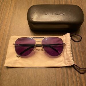 Louis Vuitton gray/black Damier Sunglasses